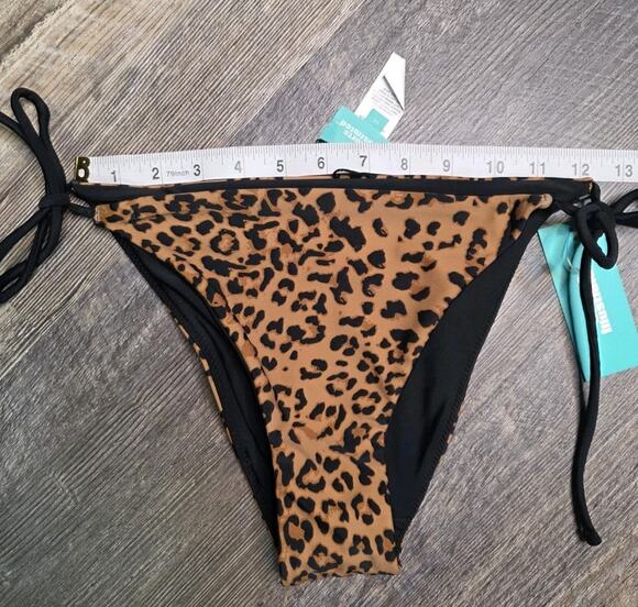 Sports Illustrated Other - Sports Illustrated Reversible String Tie Side Bikini Bottom Leopard Brown Size M